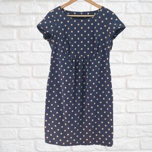 GUC Seraphine Maternity Blue Polka Dot Cotton Dress, Size 8